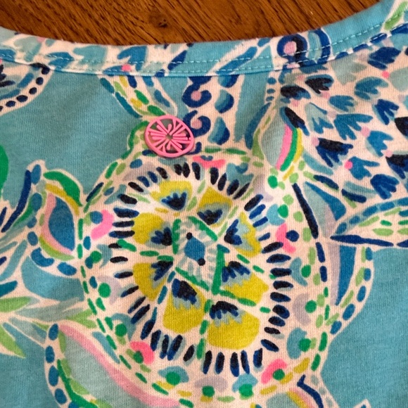 Lilly Pulitzer Luxletic Greer Tank in the Bermuda Blue Turtle Season, Medium - Picture 3 of 6